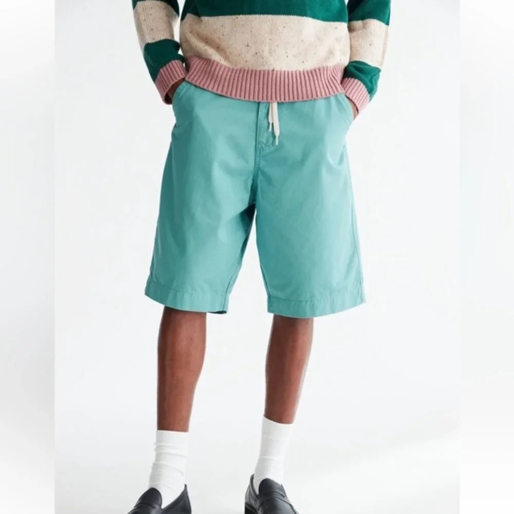 Urban Outfitters Washed Oversized Fit Chino Short New Slate Aqua Turquoise Small